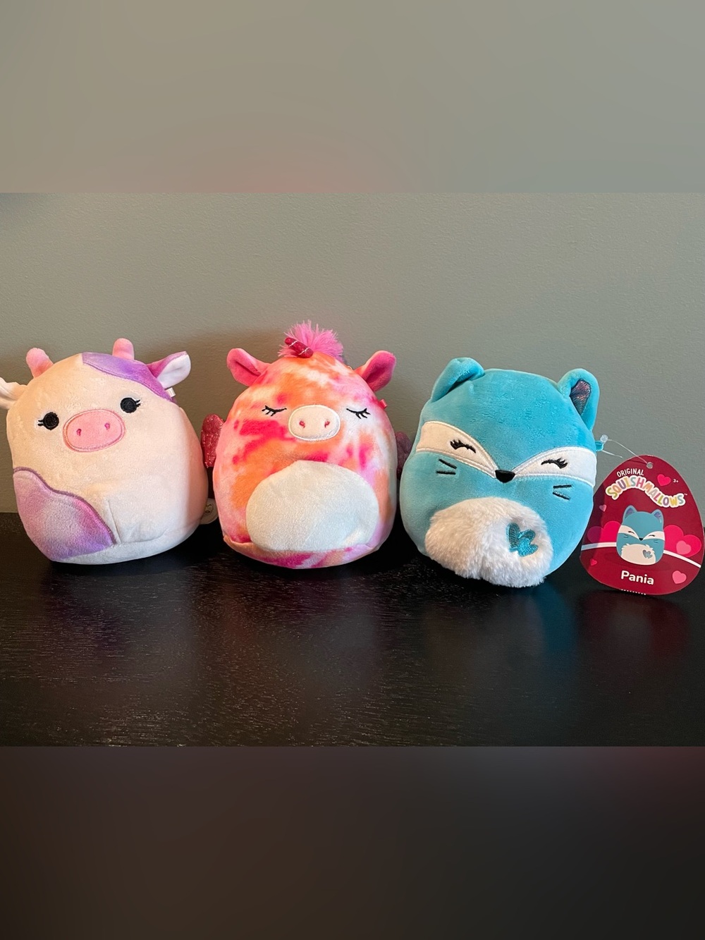 Squishmallows Plush 5” Lot of 3 Pania Fox Henley Pig Kalina Cow Birthday Holiday